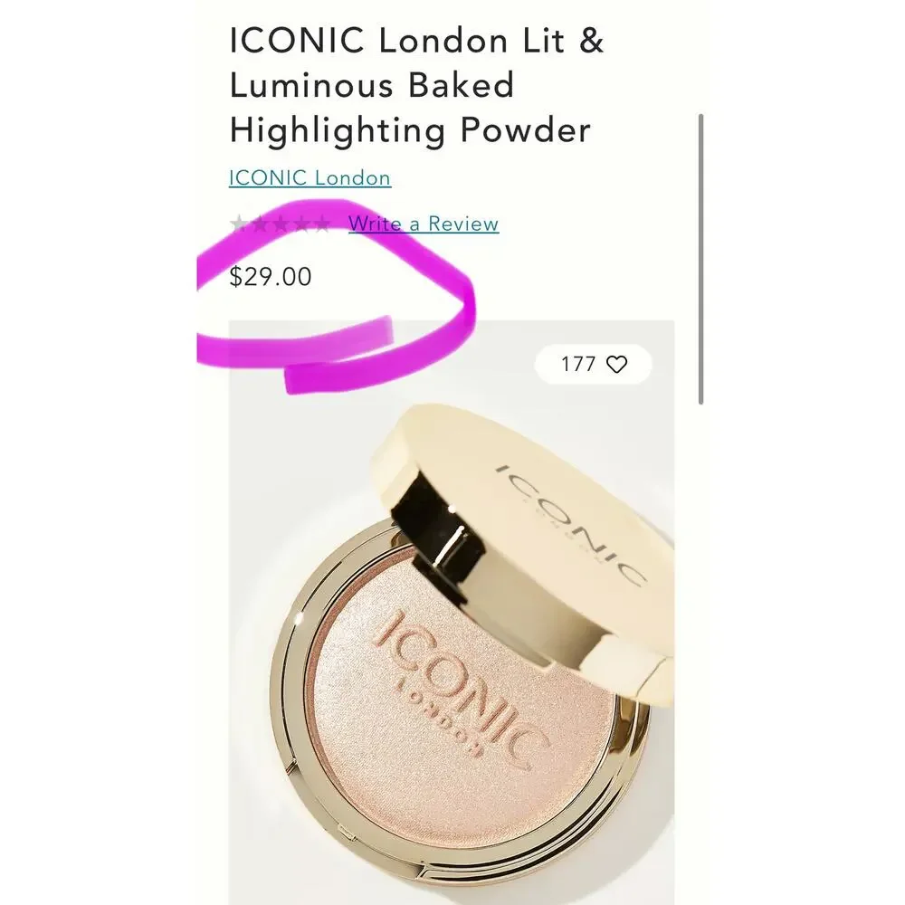 NEW ICONIC London Lit & Luminous Baked Highlighter Universal‎ Glow Powder